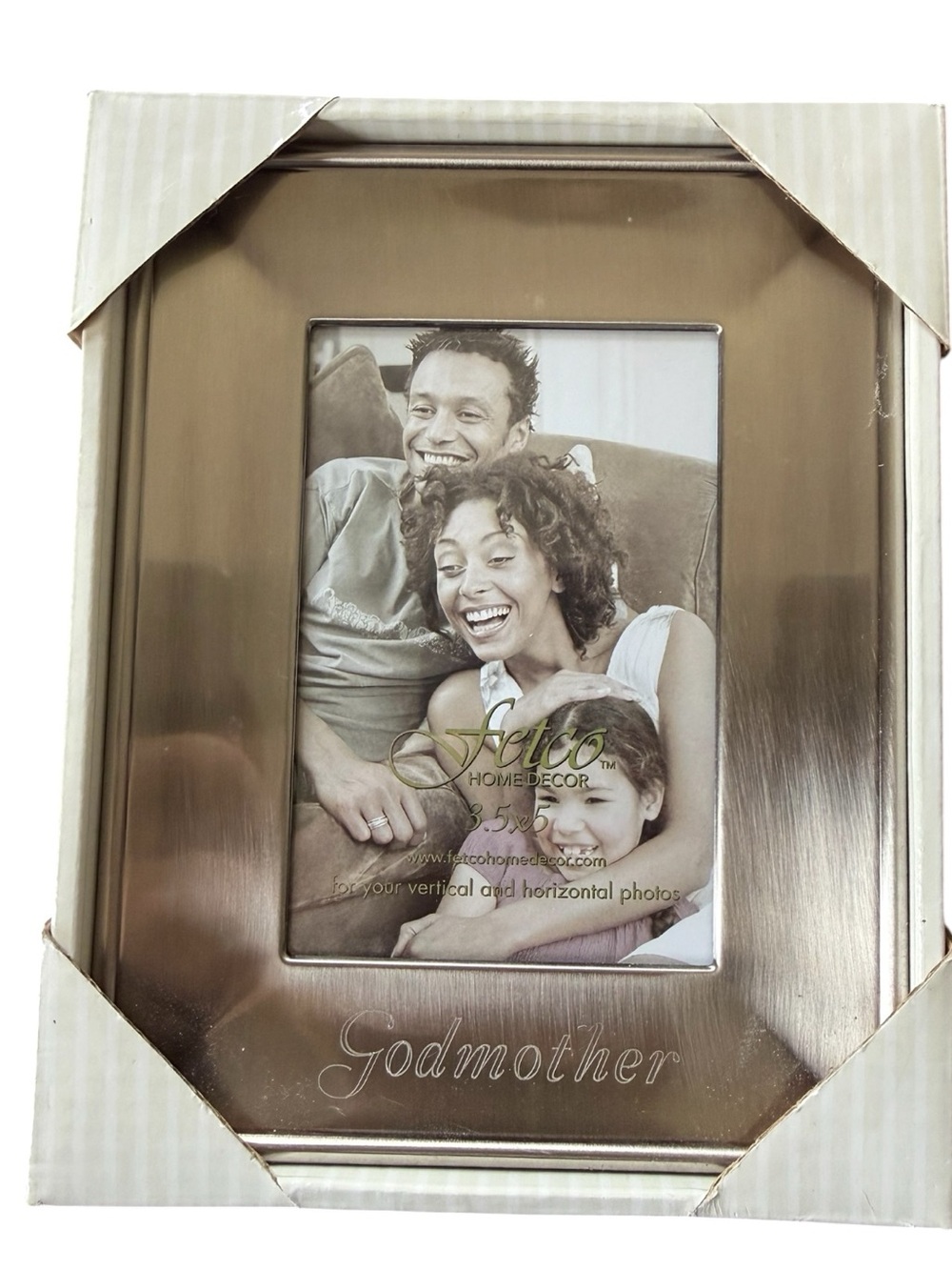 Fetco Godmother Picture Frame 3.5x5 Brushed Pewter Metal New in Box
